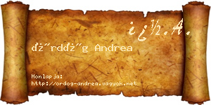 Ördög Andrea névjegykártya